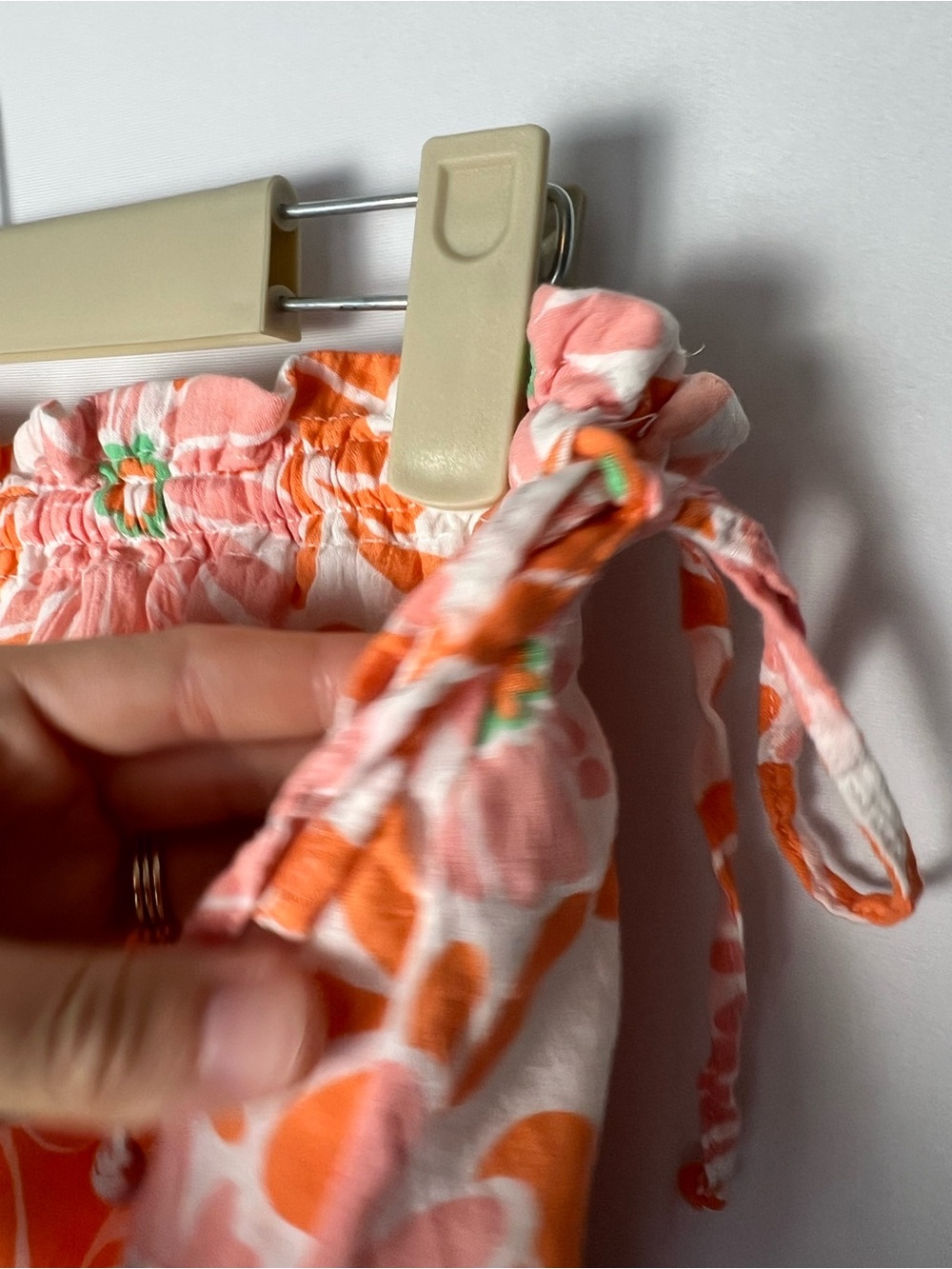 Aerie Side Tie Floral Mini Skirt Orange Pink Lined Size Small Beach Pool Cotton - Picture 4 of 6